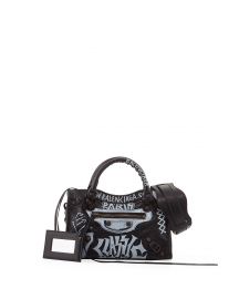 Balenciaga Mini City Graffiti-Print Satchel Bag at Neiman Marcus